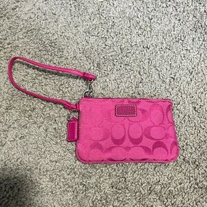 Coach Signature Pink wristlet